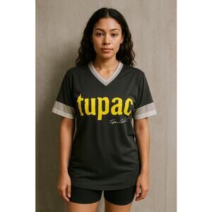 2Pac Tupac Graphic Jersey Tee Hip Hop Streetwear XS